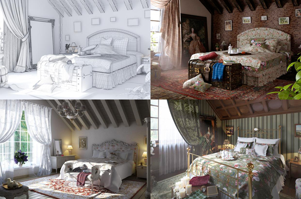Визуализация спальни в разных стилях - Иосиф Четвераков