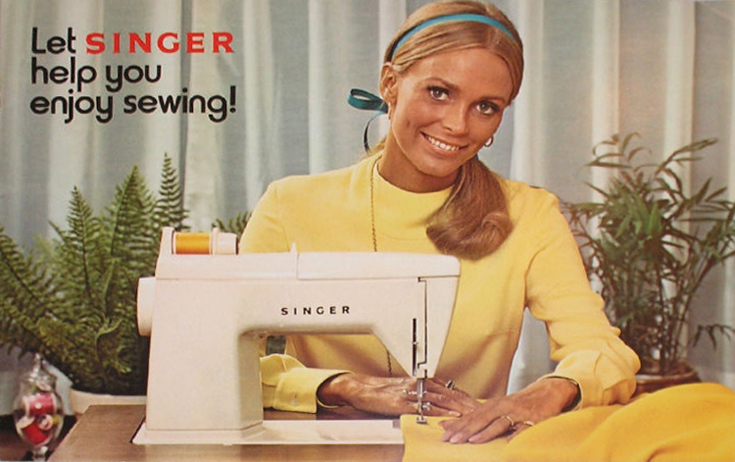 Реклама швейных машинок Singer, 1970