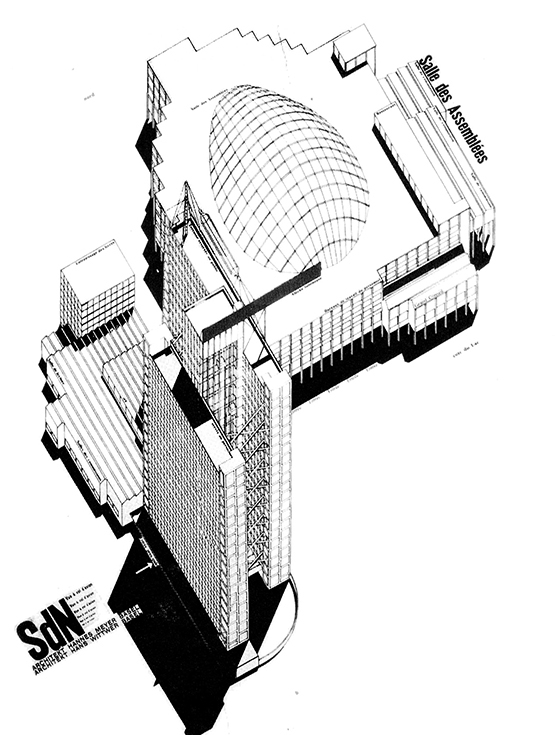 Конкурсное предложение Ханнеса Мейера и Ханса Виттвера для здания Лиги Наций в Женеве, 1927
