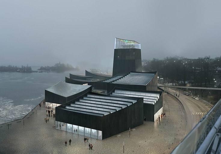 Проект - победитель конкурса на здание Музея Гуггенхайм в Хельсинки. Moreau Kusunoki Architects, 2015