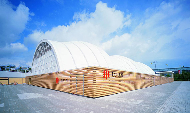 Павильон Японии на Экспо-2000 в Ганновере. Архитекторы Шигеру Бан, Фрай Отто