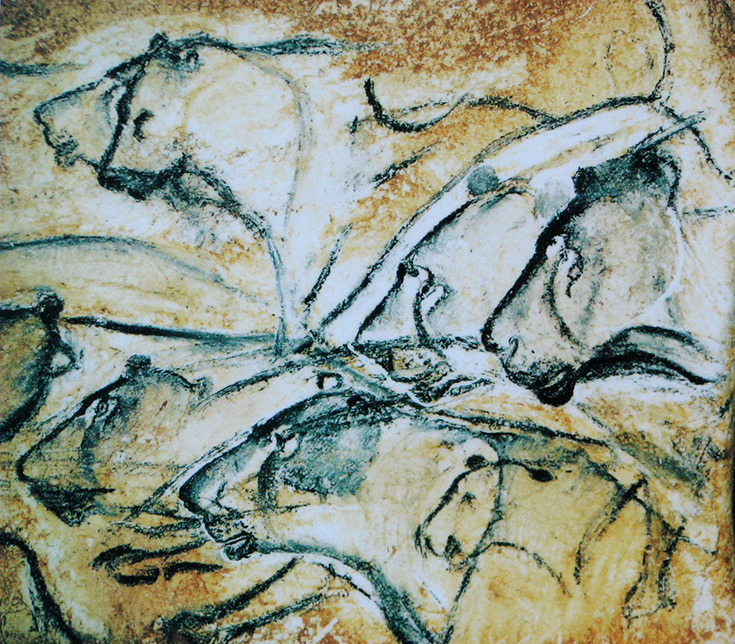 Изображение львов на стене пещеры Шове, 30 тысяч лет до н. э.