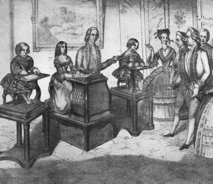 Изобретатель Жаке-Дроз представляет свои автоматоны королю Людовику XV 