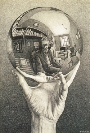 Рука с зеркальной сферой. 1935, литография