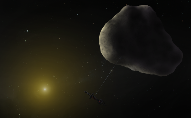 «Asteroid Mining» - цифровая живопись Кристофера Долла (Christopher Doll), созданная под впечатлением от пресс-релизов Planetary Resources