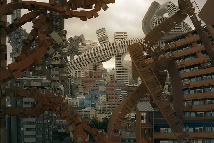 Медитативный японский видеоарт на тему архитектуры будущего